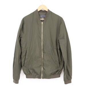 HM Mens Bomber Jacket Olive Green Full Zip Lightweight Coat 36R